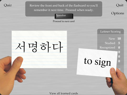 Học từ vựng tiếng Hàn Quốc qua flashcard cho người lười