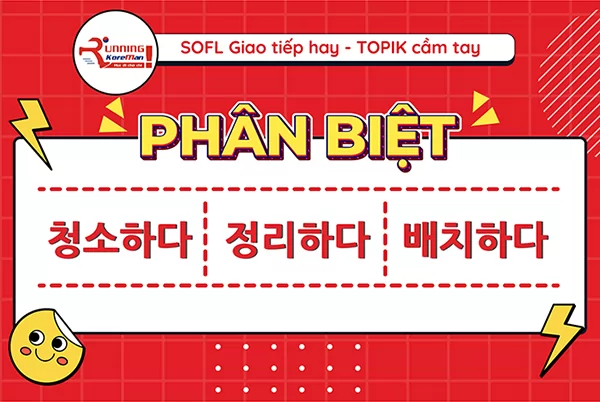 Phân biệt 청소하다 - 정리하다 – 배치하다