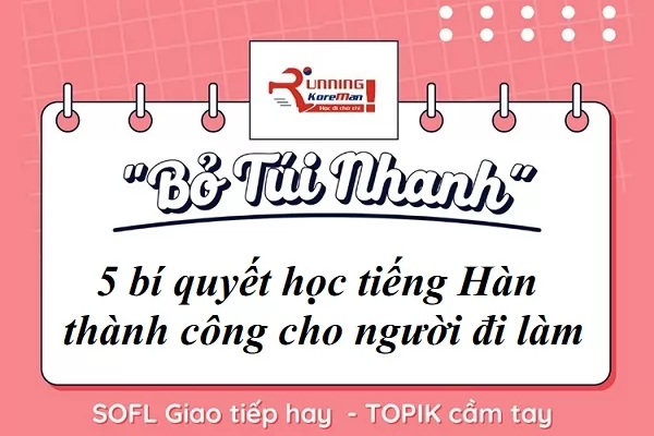 bí quyết học tiếng Hàn hiệu quả của người đi làm ít ai biết