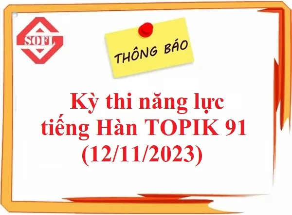 Đăng ký thi và lịch thi TOPIK 91